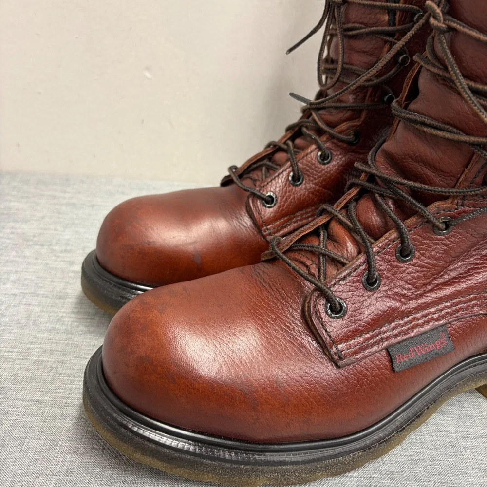 Red Wing Work Boots Mens 8 D Brown 2408 Steel Toe EH Leather 8